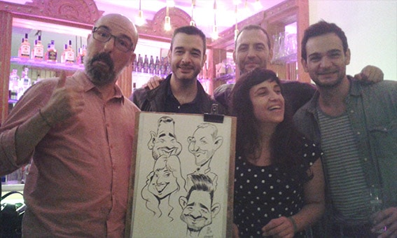 Caricaturas en Barcelona para Fiesta 9